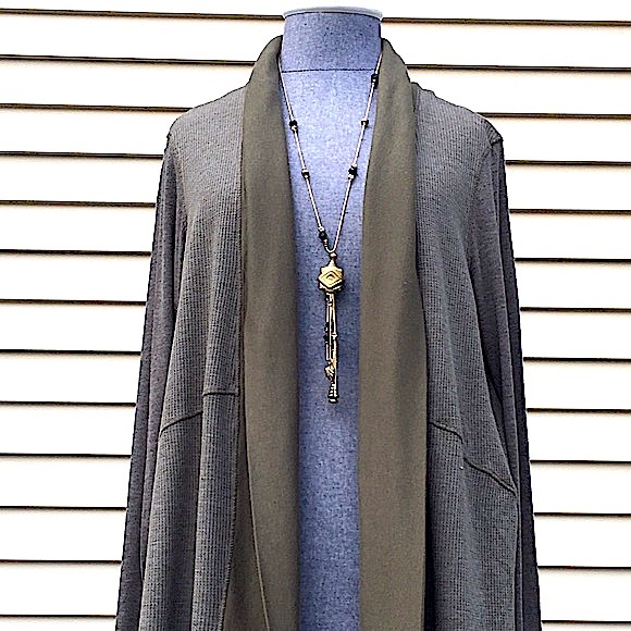 💛NEW!💛Splendid Taupe Open Front Cardigan - Picture 3 of 5